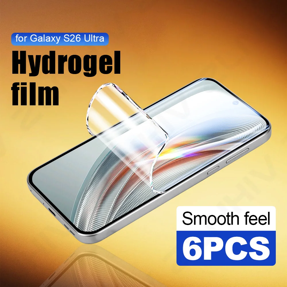 

6Pcs soft full cover For Samsung S26 S25 Edge phone screen protector S24 hydrogel film protective film S23 S21 plus S20FE S10 5G