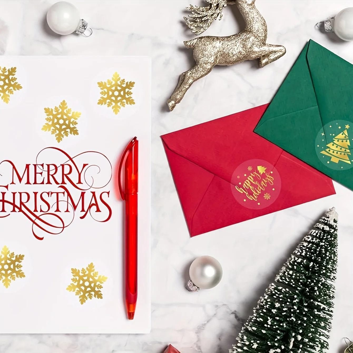 500 قطعة ملصقات/لفة شفافة ذهبية بريق هدية عيد الميلاد صندوق ختم تسميات اليدوية الديكور ملصق ذاتي اللصق