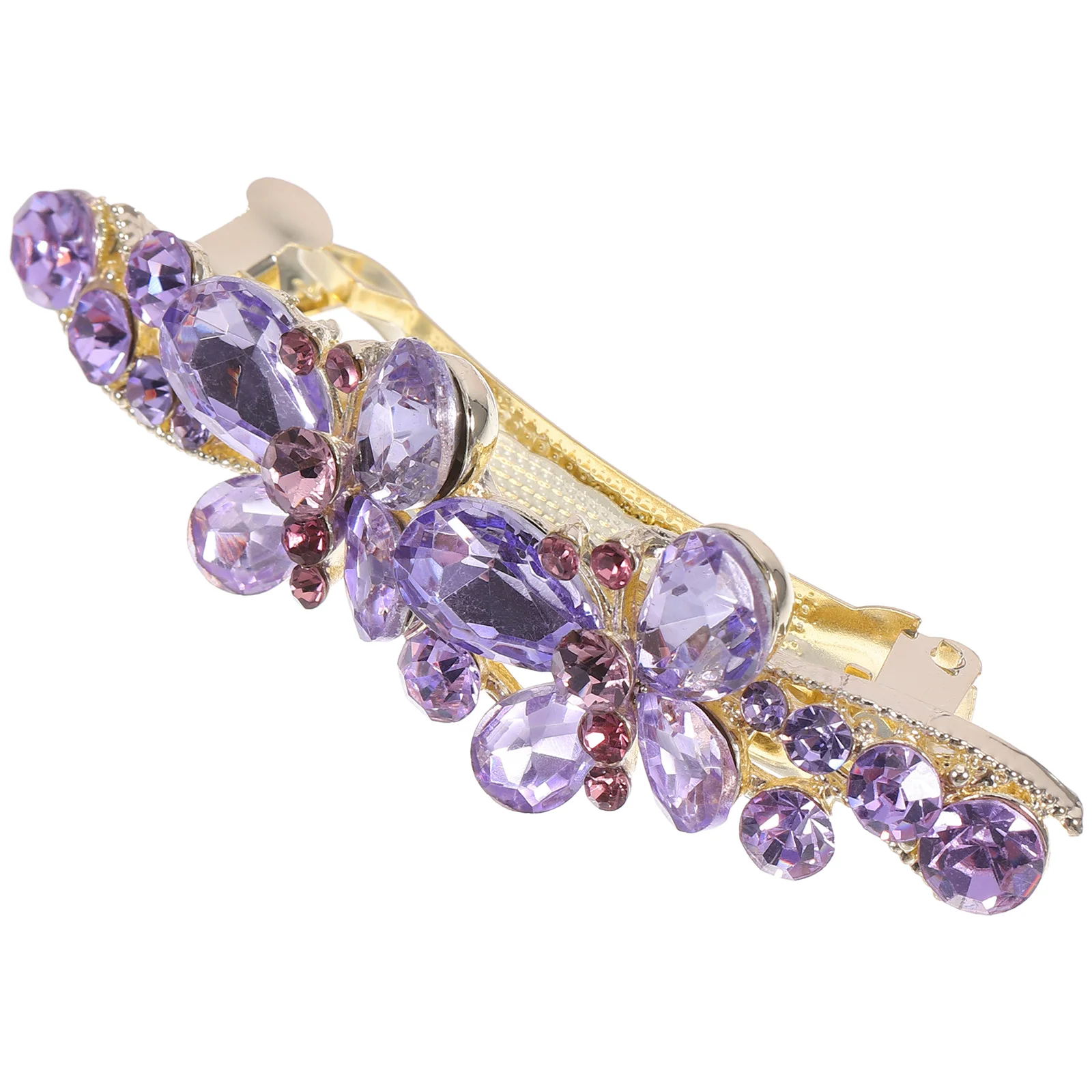 

Rhinestone Butterfly Hair Clip Purple Women Girls Spring Hairpin Accessories Wedding Banquet Graduation Party Decorations Hair