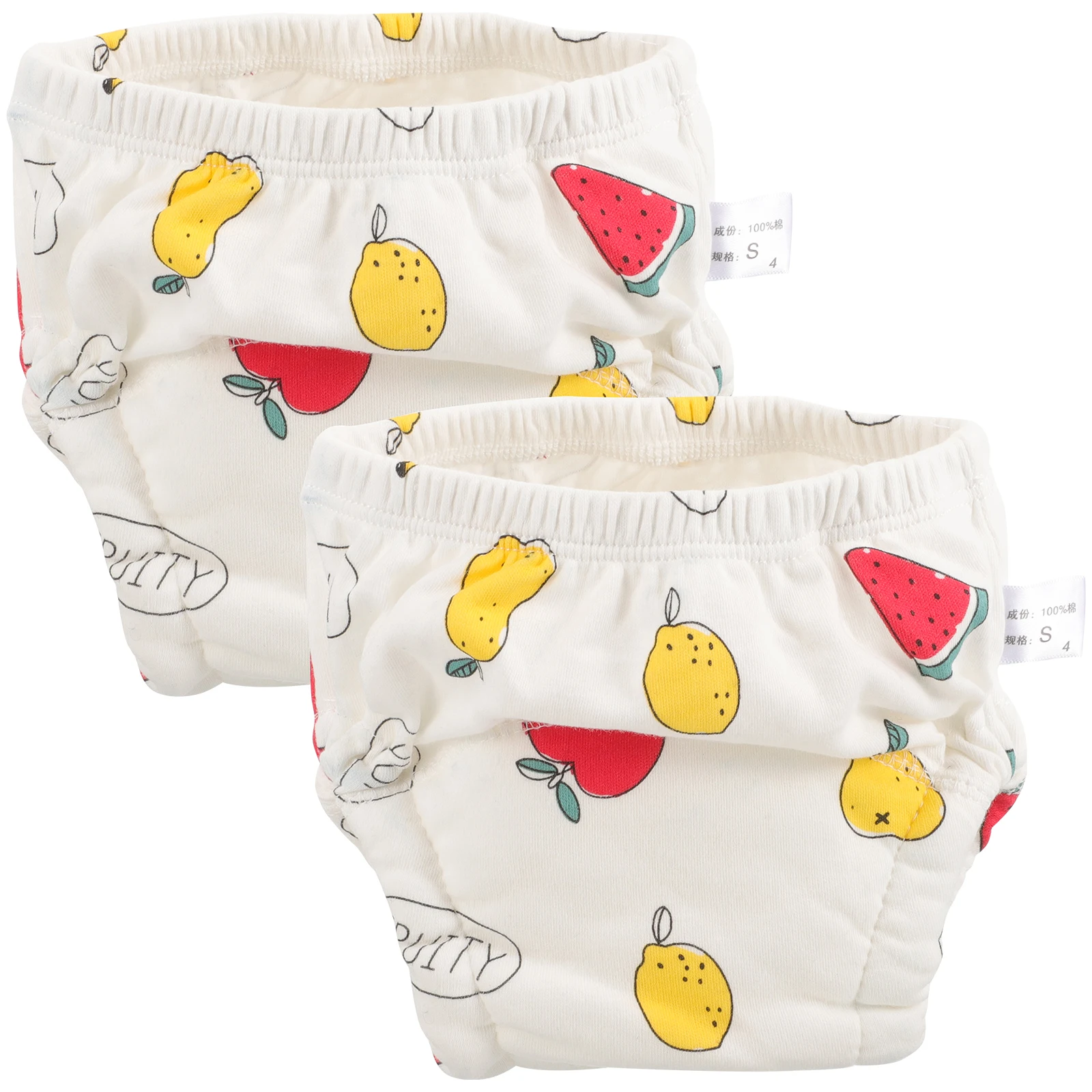 

2 Pcs Training Pants Newborn Cotton Washable Diaper Pants Reusable Soft Leak Proof Baby Cloth Diapers S 90 0-18lbs