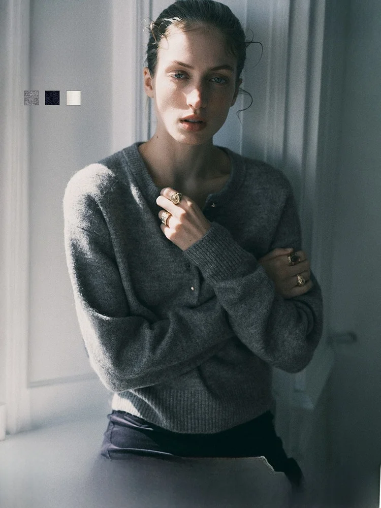 

H&M Women's Knitted Sweater Spring Ele Top Button Warm Sweater 295276 Casual Sle Regular Fit Polyester Blend Cardigan