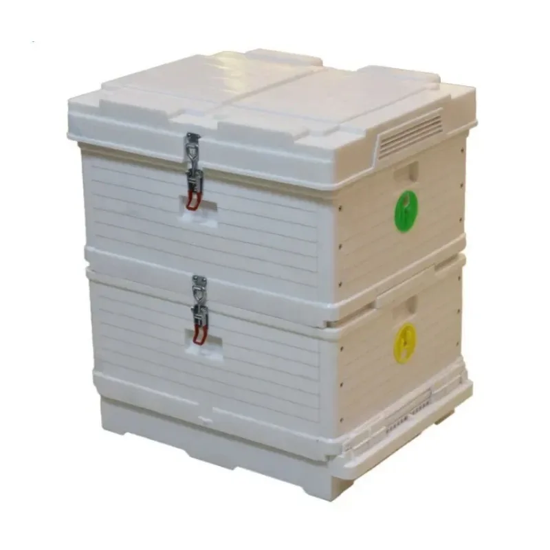 Y Double Layers Insulation Plastic Beehive, Super Solid Langstroth Beehive 10 Frames Plastic Beehives with Bee Feeders