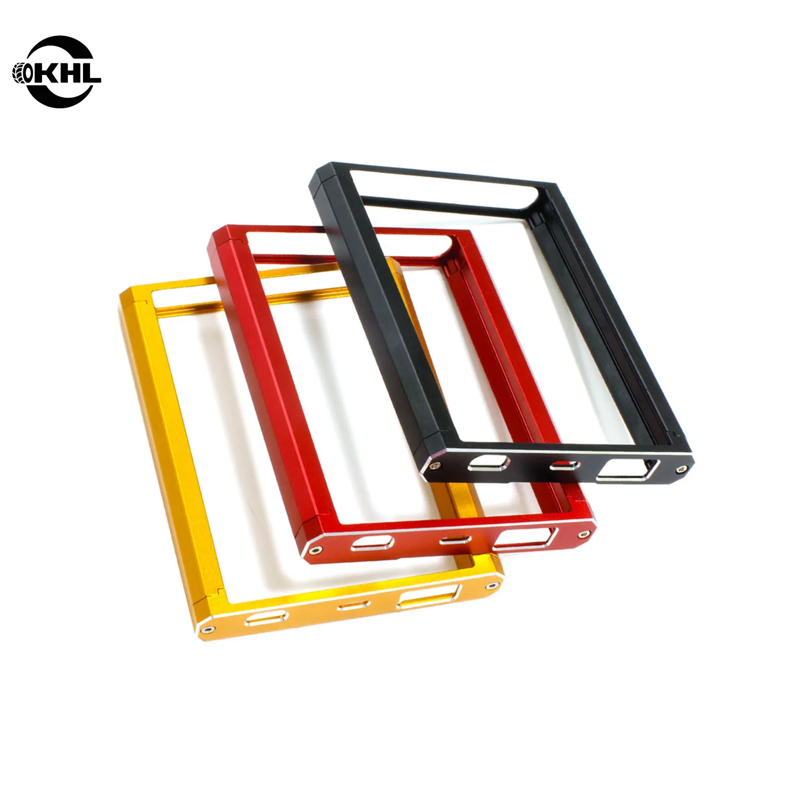OKHL CNC Aluminum Transmitter Base Protection Frame Bottom Guard Plate with Screws for Flysky Noble NB4 NB4 Pro NB4 Lite