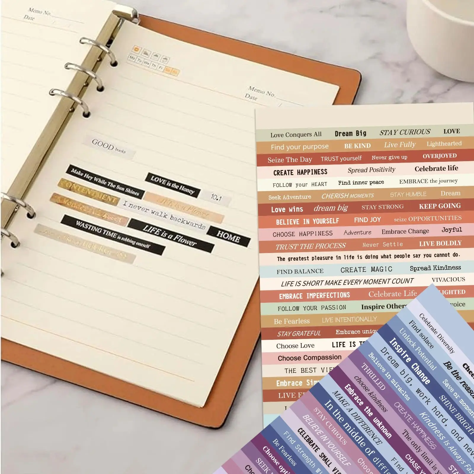 40 Sheets Colorful Small Talk Stickers Inspirational Quote Stickers for Journaling Scrapbook ,Sentiment Sticker for DIY Craft