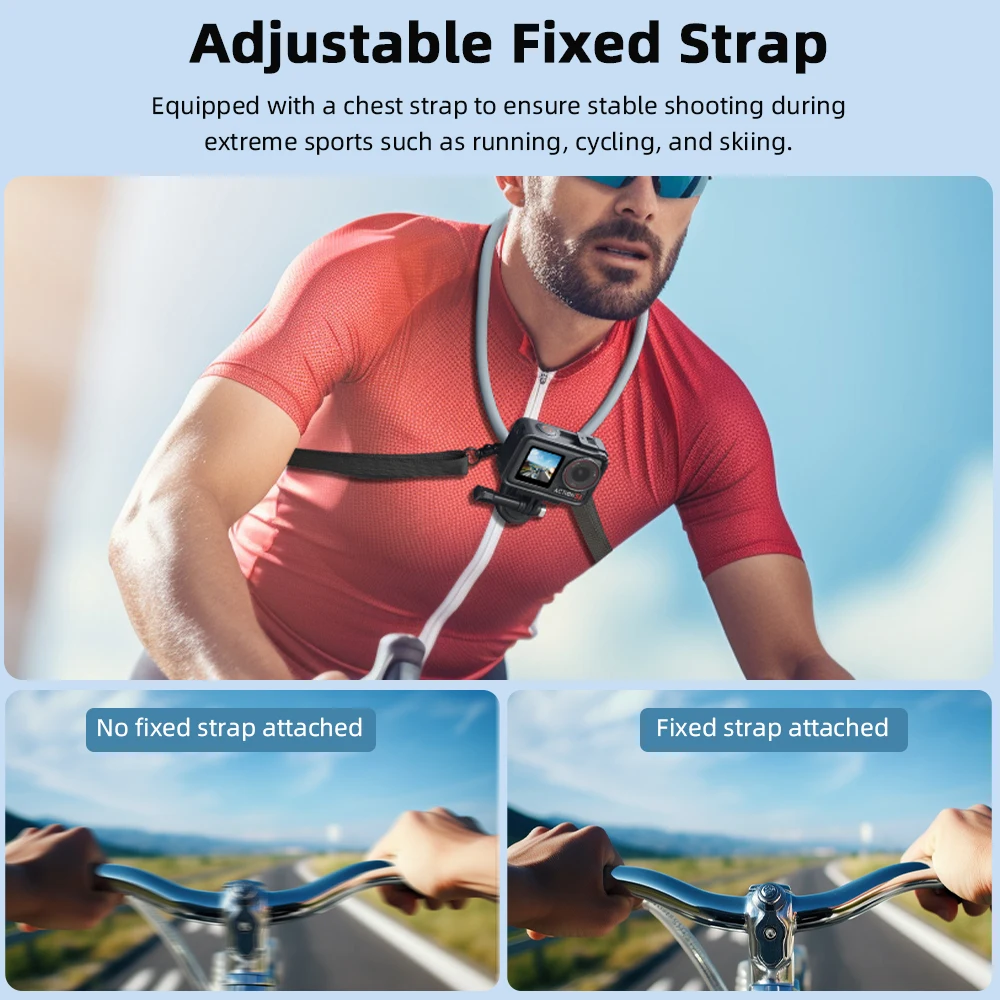 حامل رقبة Flymile لكاميرا DJI Action 5/Gopro 13/Insta360/حامل رقبة للهاتف لتسجيل الفيديو الداخلي والخارجي POV Vlog