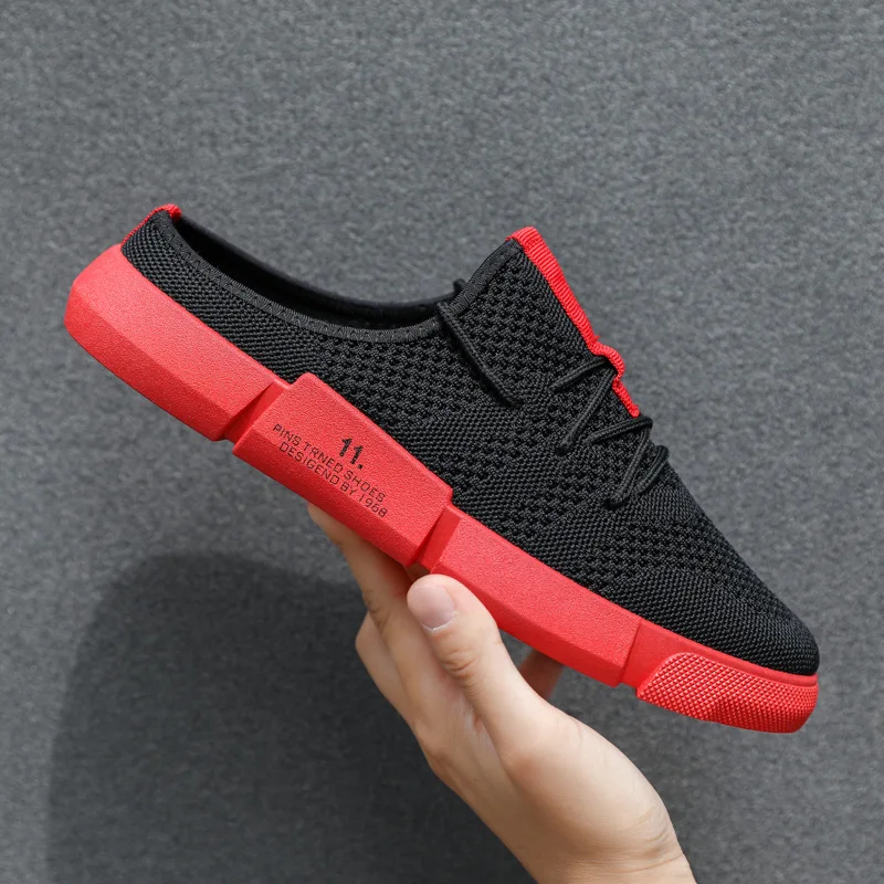 

Brand Men's Half Slippers Fashion Mesh Lightweight Casual Loafers Breathable Pull-on Shoe Platform Non-slip Sandals for Men 2026