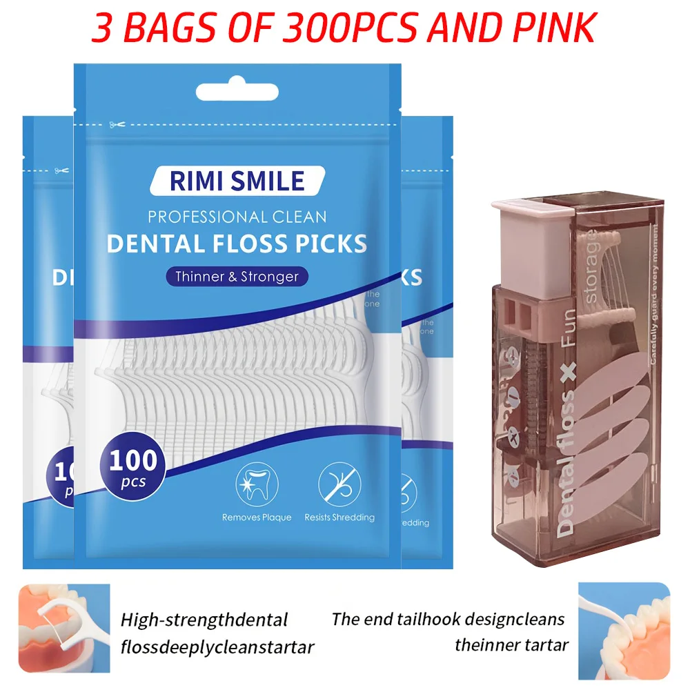 (أسعار معقولة) 50/100/300 PCS-RIMI Smile Floss - يأتي مع صندوق خيط تنظيف أوتوماتيكي - مناسب للحمل عند الخروج #3