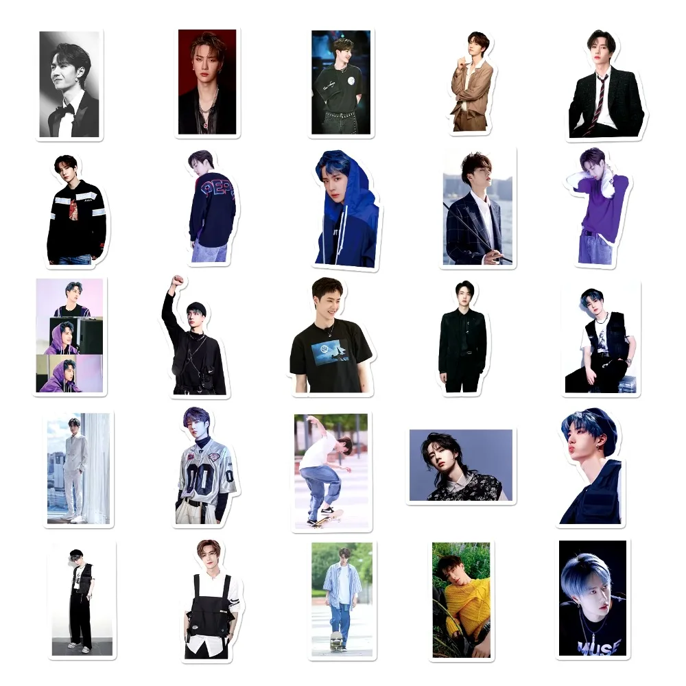 50 Uds. De pegatinas de dibujos animados Wang Yibo, Graffiti Star, iPad, cuaderno, coche, guitarra, ordenador, patrón, álbum de recortes, decoración de juguete