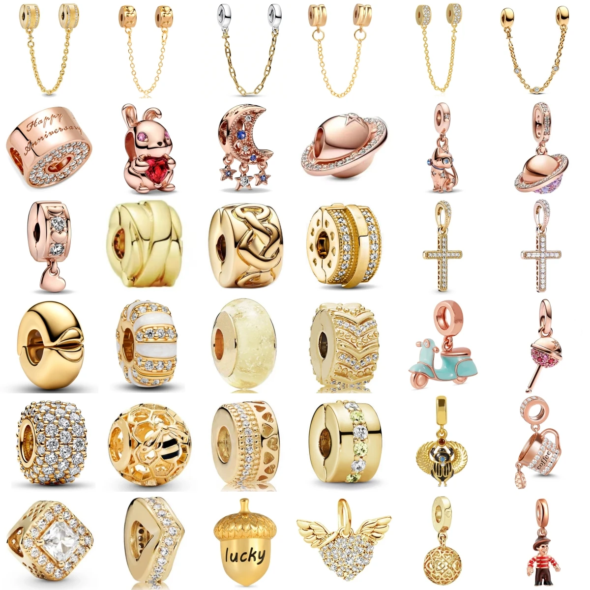 جديد 925 الفضة الذهب تصفيح أرنب الصليب فنجان القهوة كوز الصنوبر سحر الخرز صالح الأصلي سوار إكسسوارات للنساء هدية