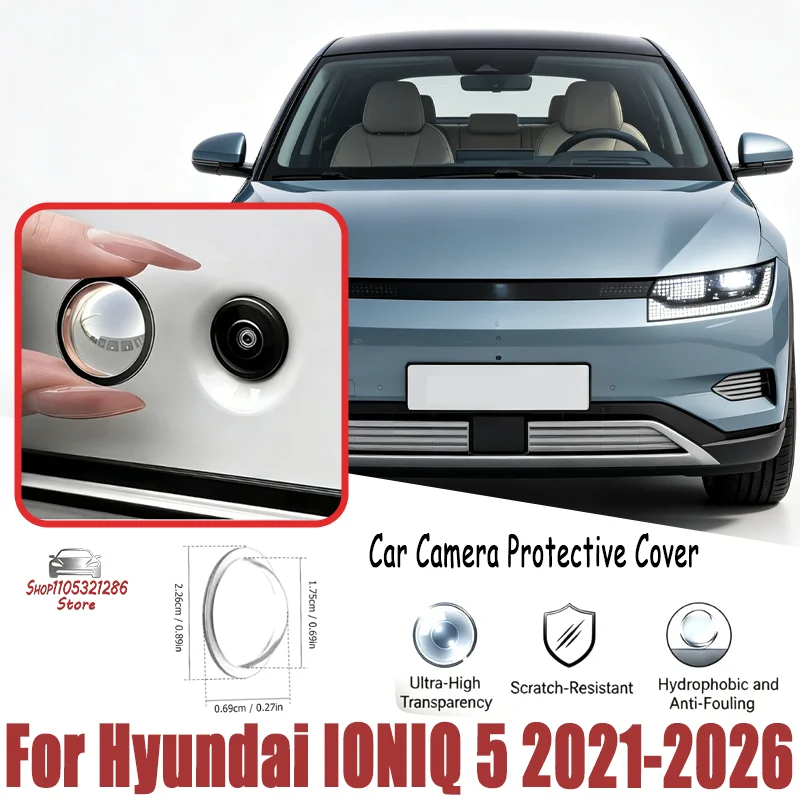 For Hyundai IONIQ 5 2021-2026 2Pcs 360 Reverse Camera Lens Protector, Anti-Scratch PC Clear Sticker, Waterproof Dustproof