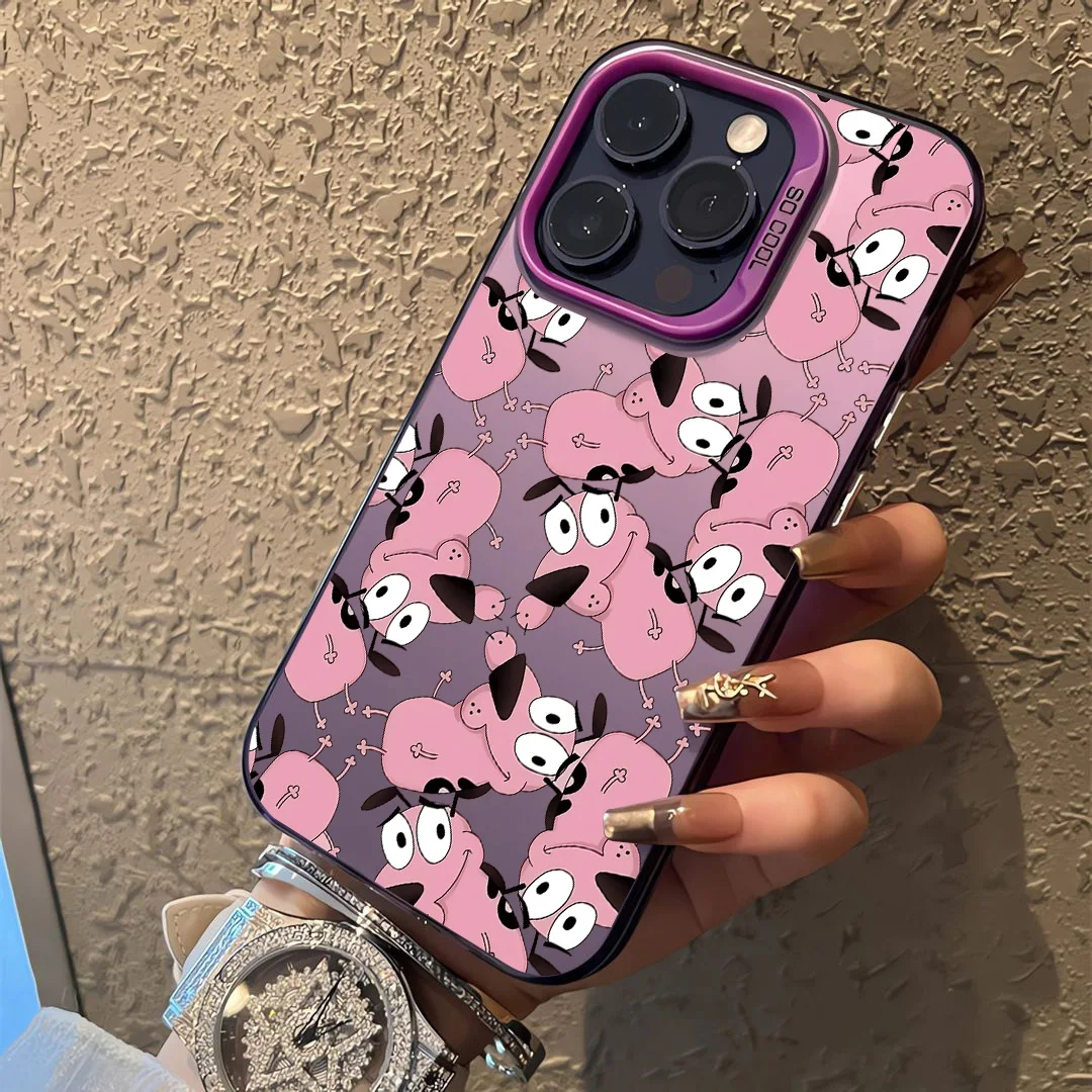 Hot COURAGEOUS Cowardlys Dog Phone Case for IPhone 16 15 14 13 12 11 Mini Pro Max X XR XSMAX 8 7 Plus Anti Fall Matte Back Cover