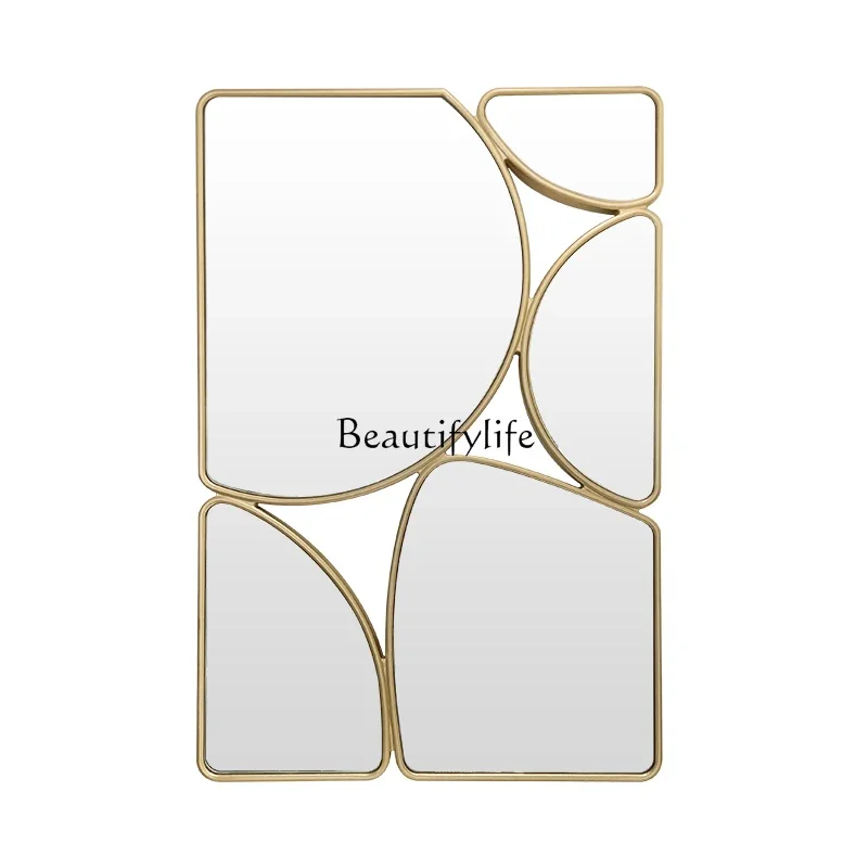 

FG44Modern minimalist irregular decorative mirror light luxury creative dining side art scene