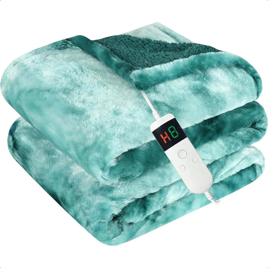 

Одеяло с электрическим подогревом, размер 50 x 60 дюймов, одеяло с подогревом из искусственного меха, 10 режимов нагрева, 18 часов, таймер, защита от перегрева, hine Was