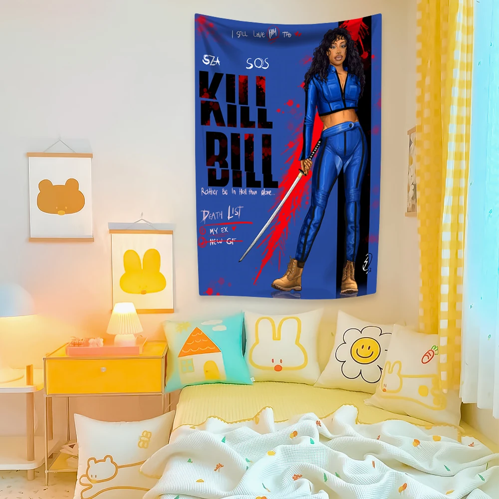 American Pop Singer Tapestry SZA Album Poster Home Decoration Wall Hanging Background Cloth Bedroom Dormitory Decor Sofa Blanket