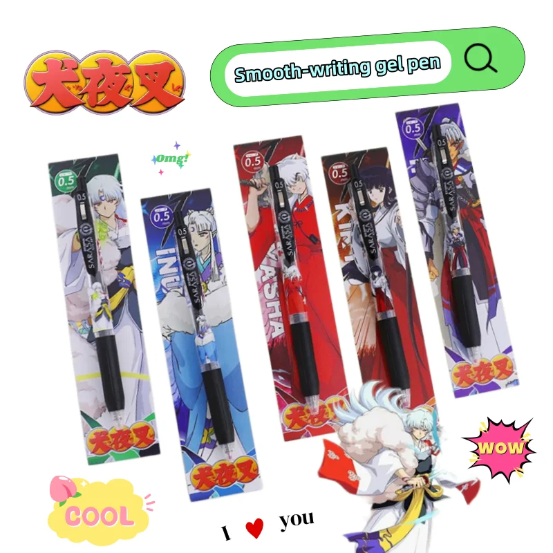 New Inuyasha Kikyō Sesshoumaru Higurashi Kagome Press Gel Pen High Color Value Creative Student Special Writing Smooth Brush Pen