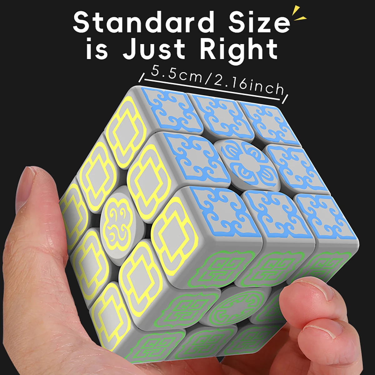 マジックキューブ 3x3x3 クイックツイスト UV プリントナイトライト縁起の良い雲ストレス解消パズルプロのゲーム子供のおもちゃ