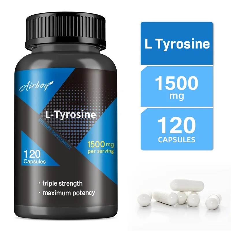 

L-Tyrosine Supplement - Support Memory, Mental Clarty, Alertness, Brain Function, Boosts Energy, Immunity - Vegetarian Capsules