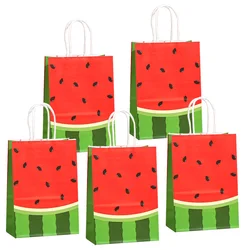 5/10/15/20pcs Cute Watermelon Kraft Paper Gift Bags Candy Paper Bags Fruit Party Kids Birthday Baby Shower Decoration Supplies