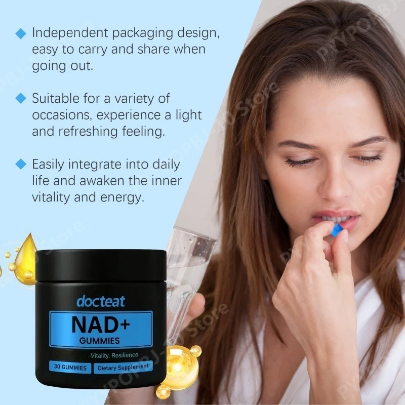 

Жевательные конфеты NAD+ для ежедневной поддержки жизненных сил: легко усваиваемая добавка для взрослых, способствующая поддержанию уровня энергии.