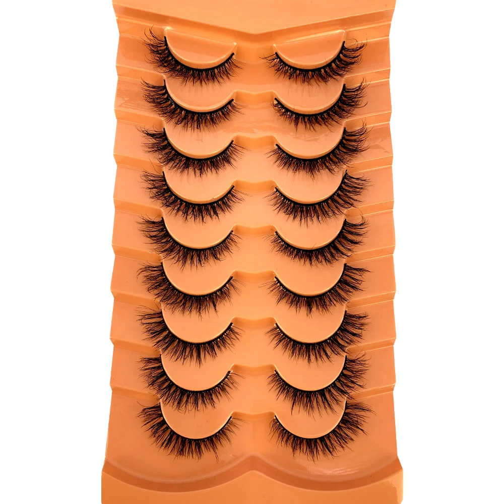 Nerz-Wimpern Flauschige Katzenaugen-Wimpern Wispy 6D Volumen Künstliche Wimpern Wie Extensions Aussehend Dicke Weiche Lockige Falsche Wimpern 9 Paare – Detail 6