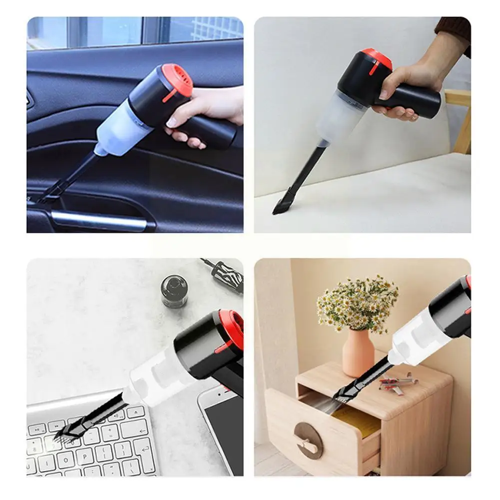 2in1 Mini Air Duster Electric Cleaner Tool Handheld Vacuum Cleaner & Cordless Air Blower For Computer Keyboard Piano Laptop A4u5