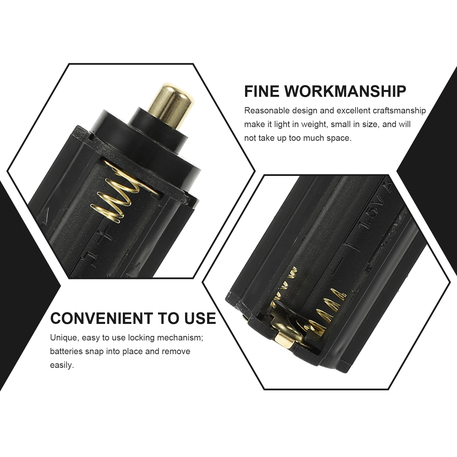 

5pcs Caddy for AAA Compact Flashlight Holder with Locking Mechanism, Safe Storage Case for Alkaline