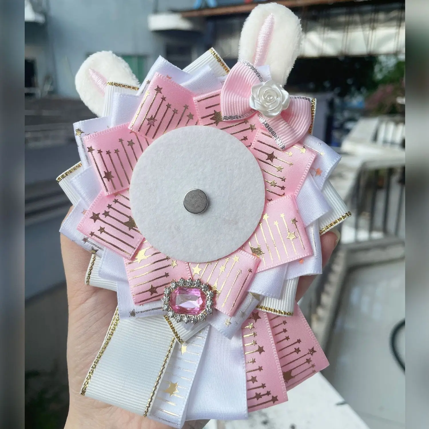 Luxury Ita Bag Decoration Badges Holder Cute rabbit ear Base Tray Accessory Fill Backpack Lolita Ribbon Anime Diy Bag