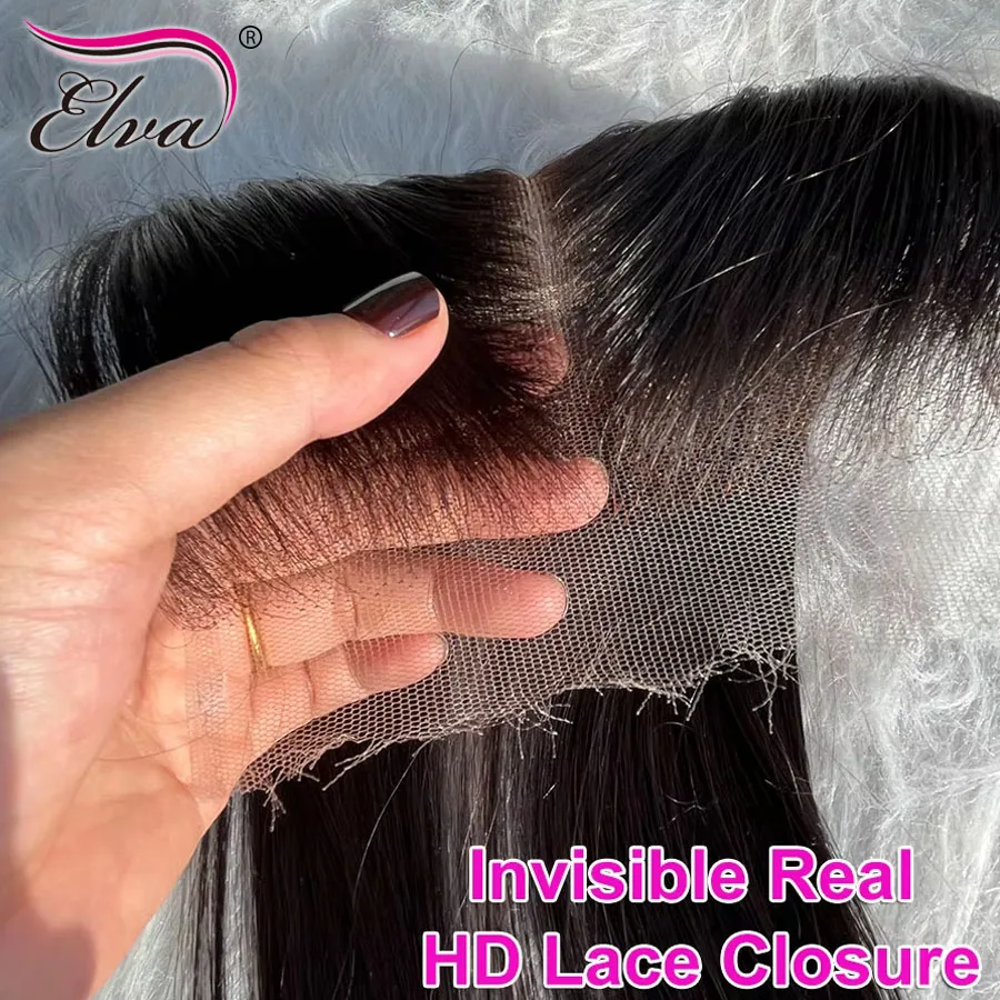 Elva Skinlike HD 5x5 9X6 Lace Closure Only Melt Skin Straight Hair Pre Plucked Hairline Invisible 13x4 13x6 HD Lace Fronta Only
