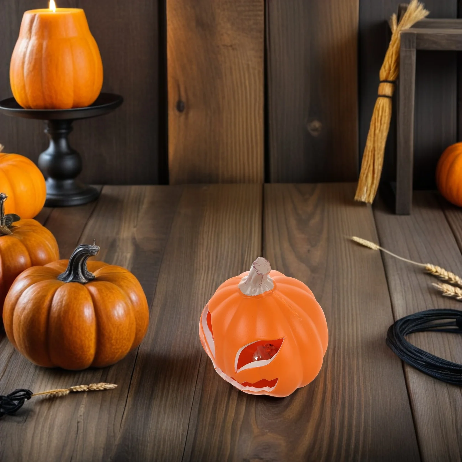 2 قطعة فانوس اليقطين للهالوين كبير متوهج فريد من نوعه ديكور مضاء مجوف لحفلات عرض النوافذ للبيع بالتجزئة #3