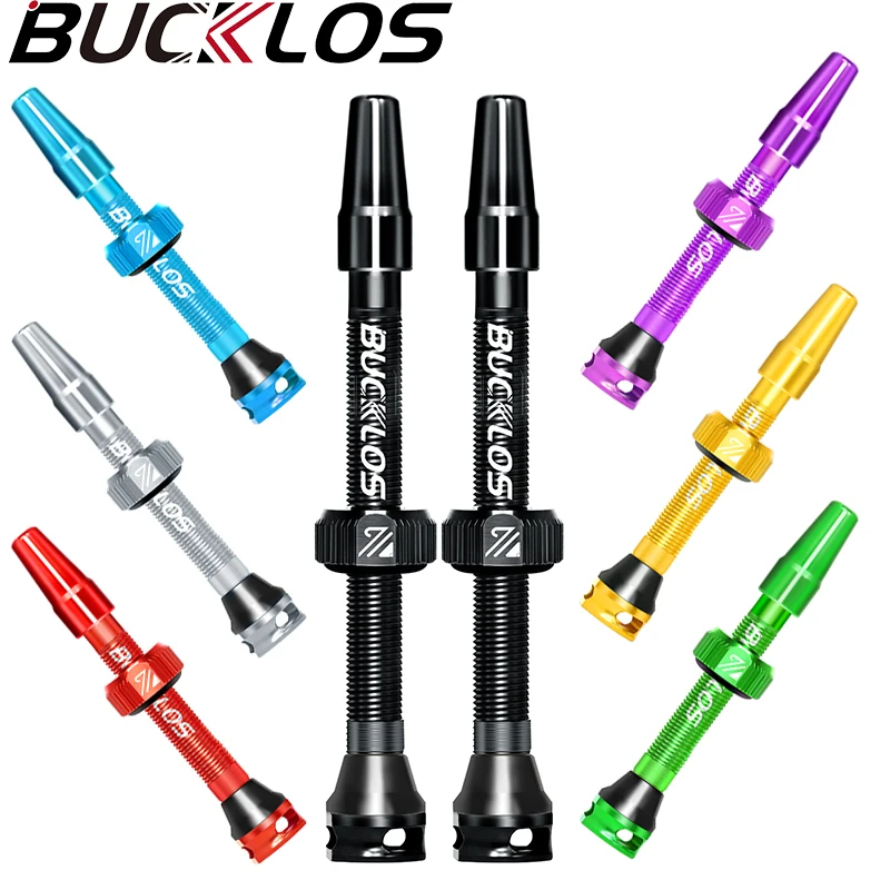 

BUCKLOS Tubeless Valves Mtb 40MM 44MM 55MM 60MM Bicycle Tubeless Valve CNC Aluminum Road Bike Presta Valve Bikes Accessories
