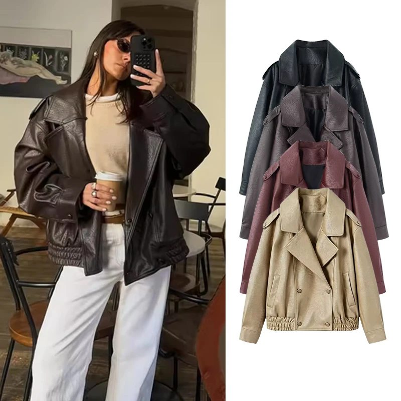 Leather Women's Jackets & Coats Autumn 2026 New Fashion Loose Elegant Youth Thick Warm Jackets Chic Autumn Travel Street Coats