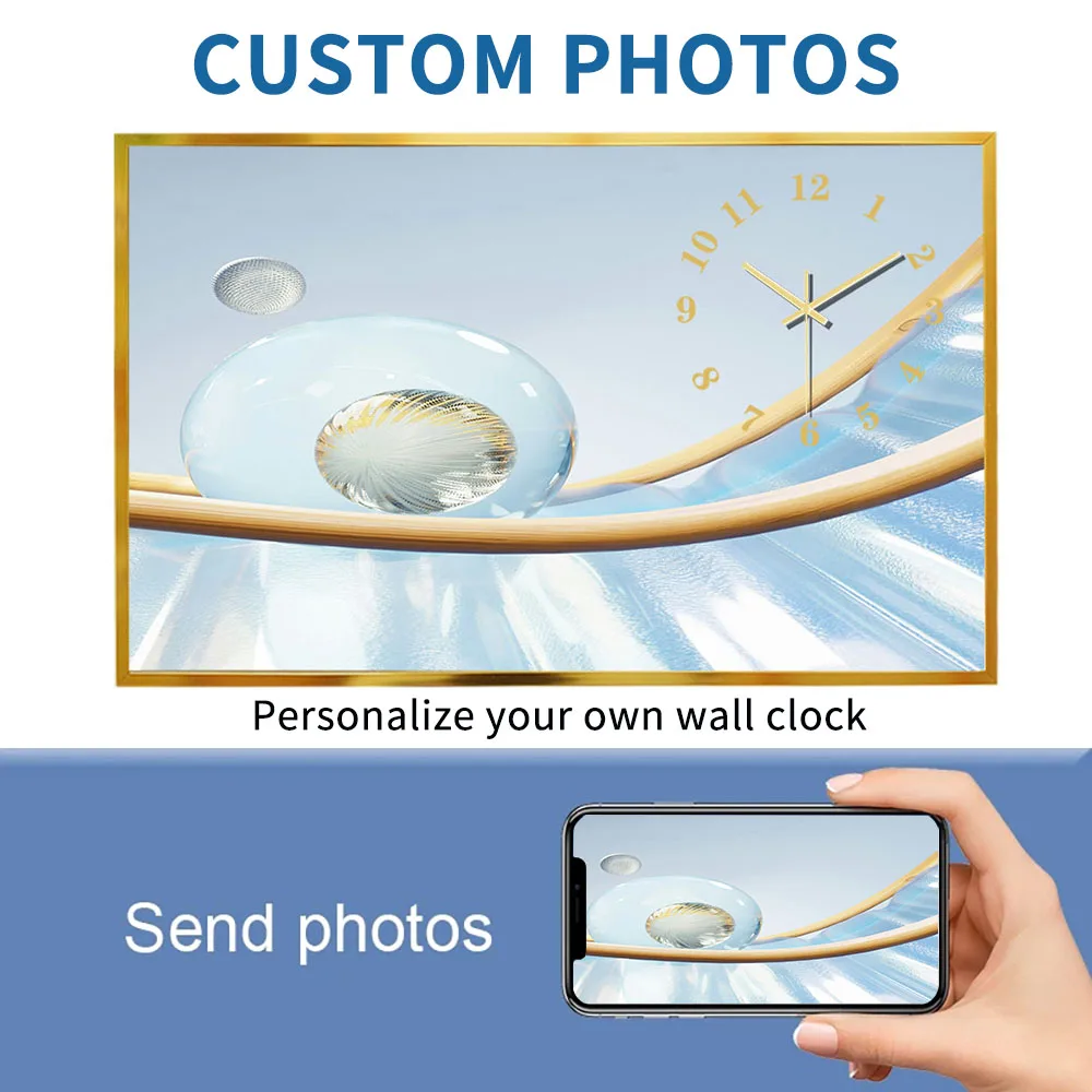 

Отправьте фотографии на заказ, художественные часы, цифровые настенные часы, рамка из алюминиевого сплава, 25X4 0 см, зеркальные часы, семейный подарок