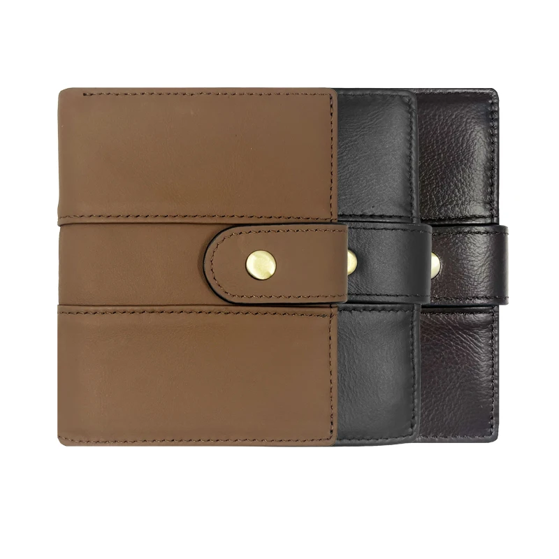 Durable Men Leather Zipper Purse Slim Card Holder Wallets High Quality Male Short Multi-card Wallet Pocket Purse