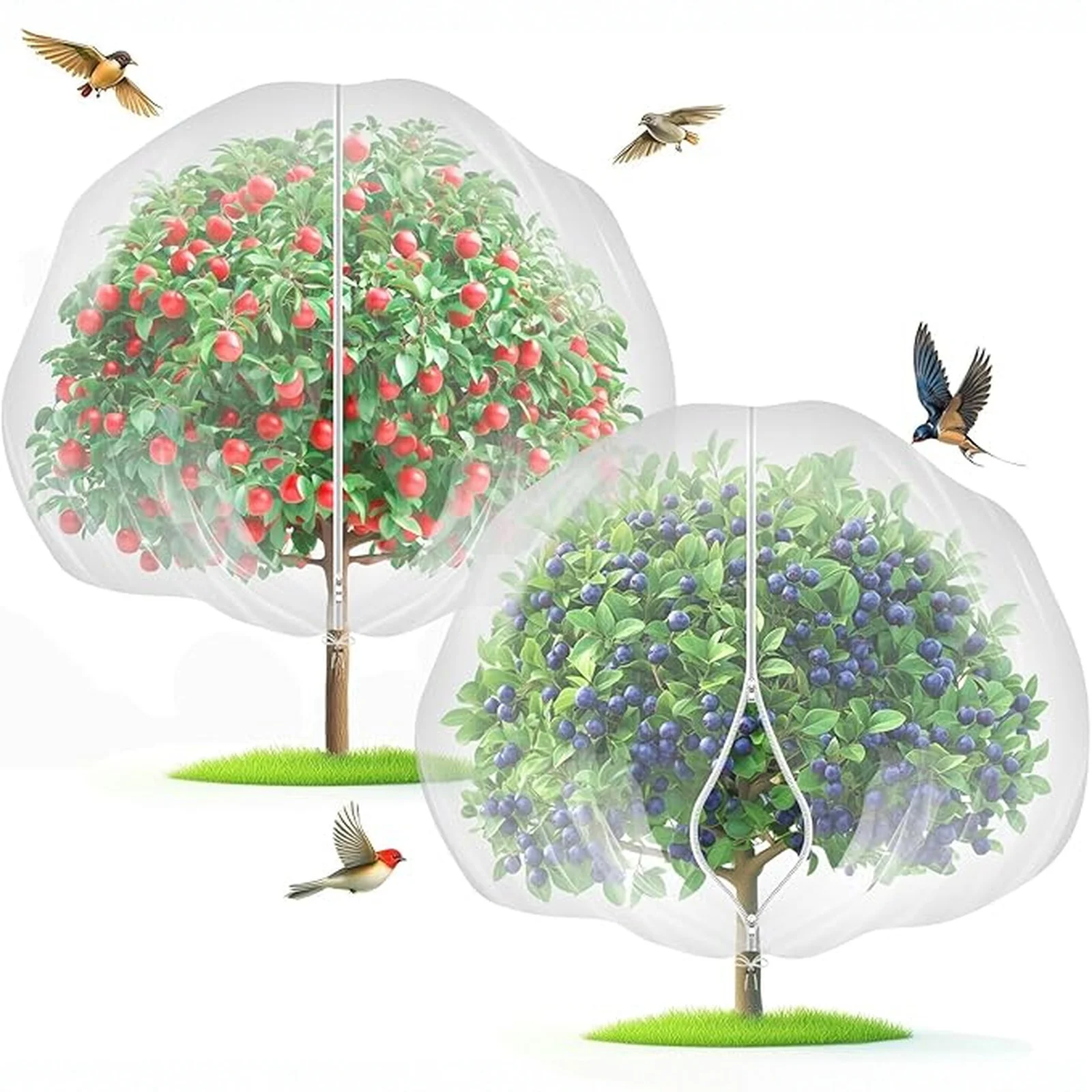 Fruit Tree Netting with Zipper Garden Plant Net Thickened Garden Netting Thermal-Insulating Insect-Proof Net Cover