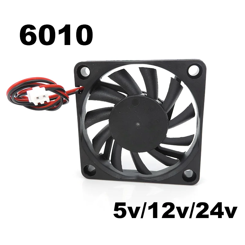 6010 DC 12V 24V 냉각 팬 Reprap 3D 프린터 부품 용 브러시리스 DC 쿨러 60x60x11mm 플라스틱 팬