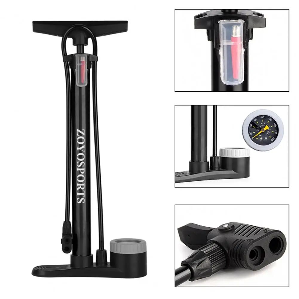 

Bicycle Air Pump Bike Accessories Portable Bike Air Pump with Pressure Gauge T-shape Handle Cozy Grip 160psi Bicycle for Mtb