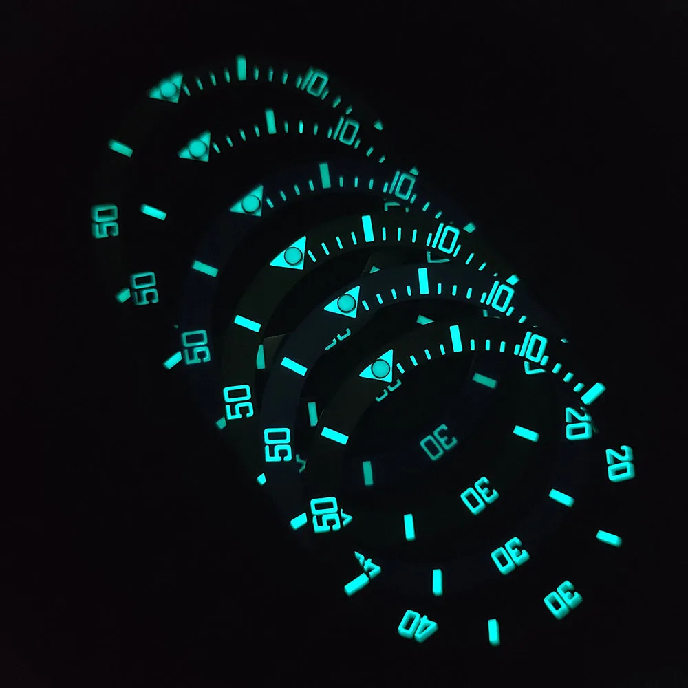 40mm*31.7mm Sloping Super Luminous Ceramic Bezel Insert Divers Replacement of watch accessories parts