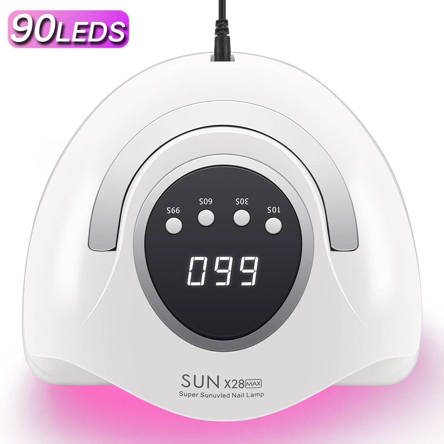DianaBeauty 380 W professionelle UV-LED-Nagellampe für schnell trocknenden Gel-Nagellack, 90 LEDs, Gel-Trocknungslampe mit 4 Timer-Einstellungen