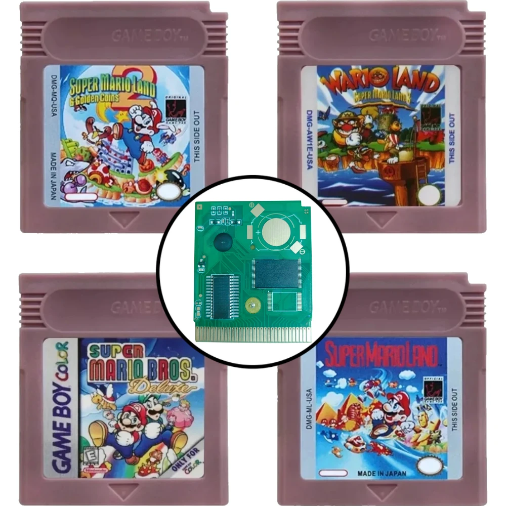 Cartucho de Jogo de Vídeo de 16 Bits para GBC dos EUA, Cartão de Jogo de 16 Bits Wario Land, Donkey Kong, Wario Land 2, Yoshi para GBC/GBA Mario