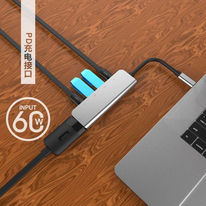 USB C Hub ประเภท C ถึง4K @ 60 HDMI สำหรับ MacBook Air Pro USB3.0อะแดปเตอร์ข้อมูล sync 100W PD ชาร์จ Dock 3 IN 1 Splitter