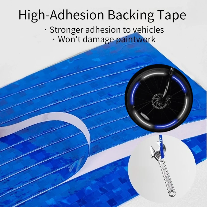 

Reflective Bike Wheel Stickers Reflective Wheel Decals for Mountain Bike Rim Bicycle Motorcycle Safety Reflective Decoration