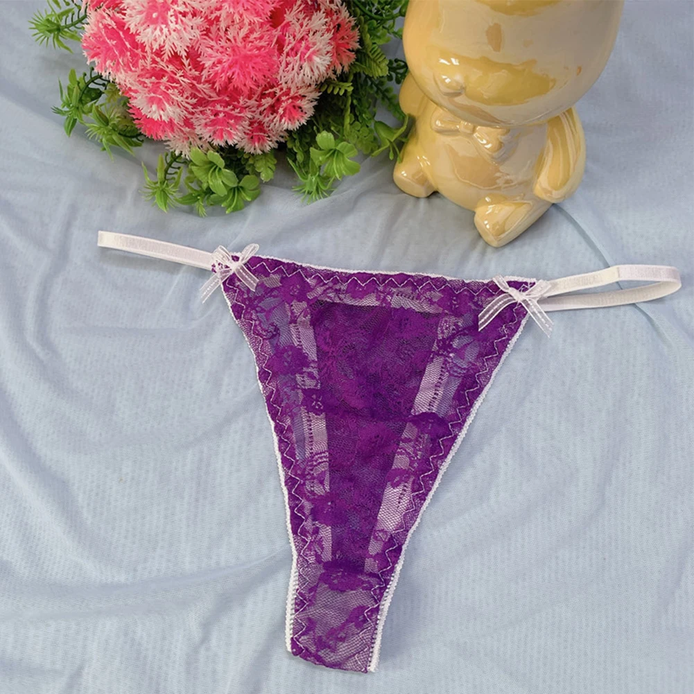 Damesondergoed G-string Kant Mooi nylon slipje met lage taille Doorzichtige sexy lingerie 1-delige katoenen binnenvoering