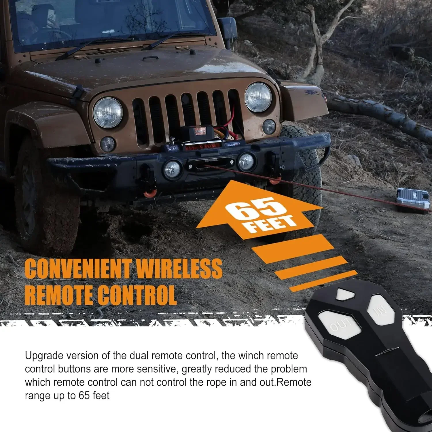 NEW.Load Capacity Electric Truck Winch Kit Synthetic Rope, Waterproof Off Road,Truck,SUV with Wirless Remote