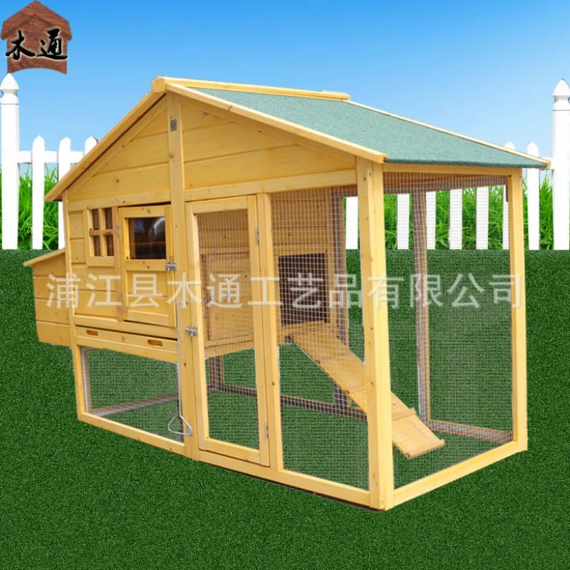 بيت الدجاج الخشبي حمامة القط أرنب ذو المناظر الطبيعية الخلابة بالجملة دجاج مزرعة الحيوانات الأليفة الخشبية #4