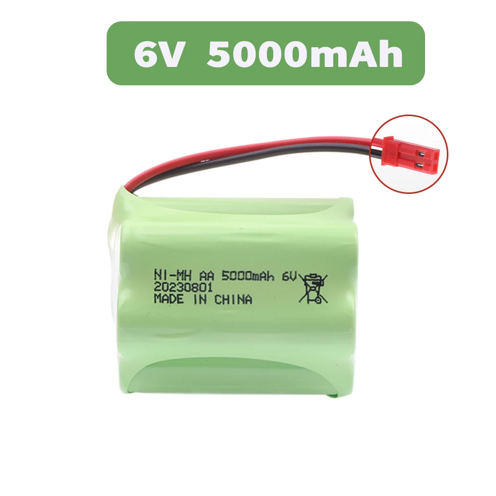 6V 5000mAh NI-MH Battery  For RC Cars Robots Tanks Gun rc Boats parts With JST Plug AA 2400mah 6v NiMH Rechargeable Battery Pack