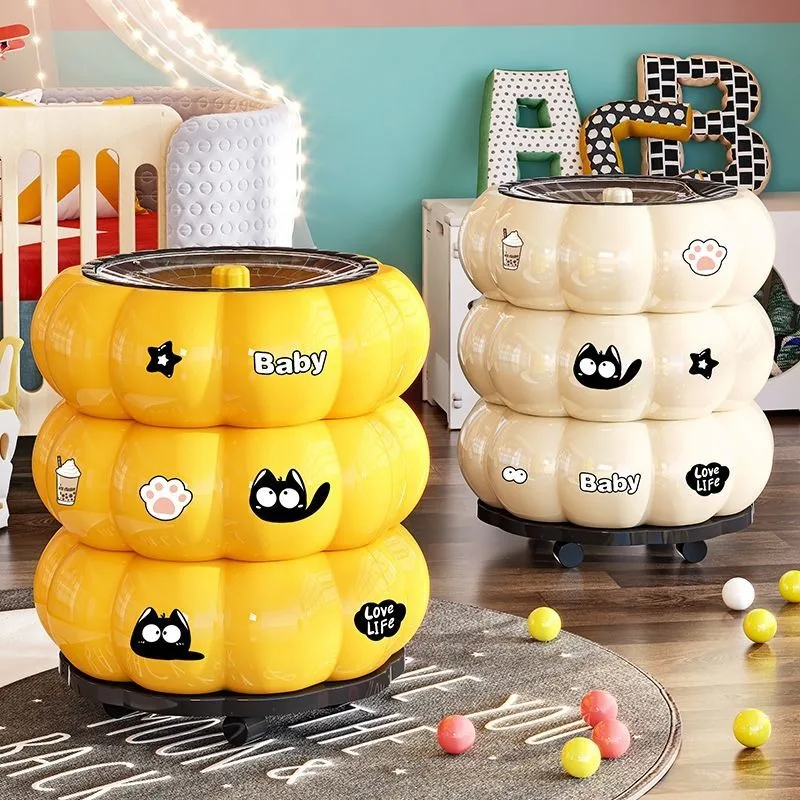 

Dopamine trash can for household use, high aesthetics living room, mobile kitchen, high-end covered paper basket