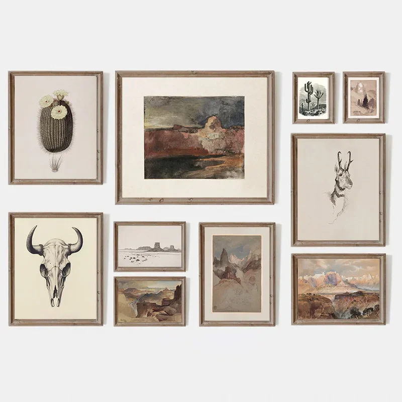 

Vintage Southwest Gallery Wall Poster American Country Minimalist Ranch Art Canvas Painting Bedroom Decorative Wall Art