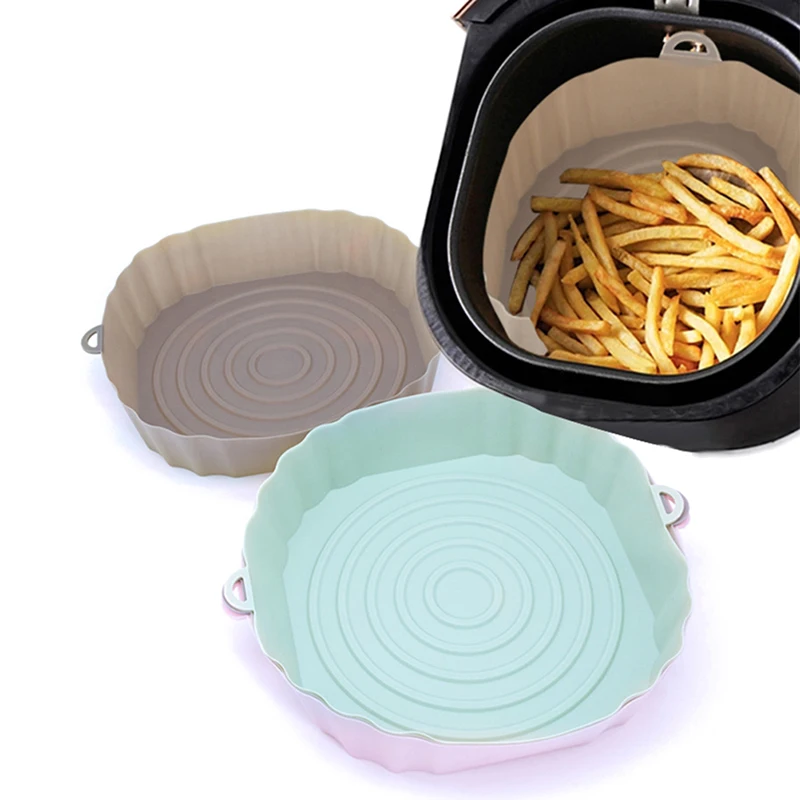 23cm friggitrici ad aria teglia da forno cestino di pollo fritto tappetino friggitrice ad aria pentola in Silicone tovagliette accessori per padelle