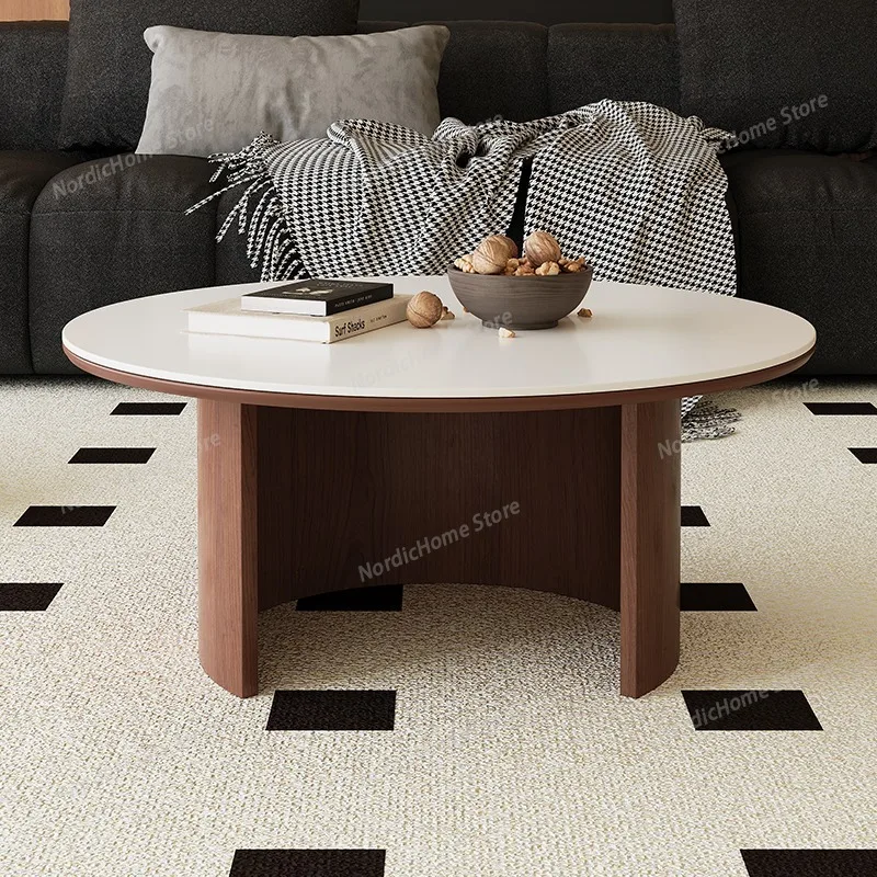 

Luxury Round Side Table Marble Nesting Retro Storage Coffee Table Vintage Rustic Mesas De Centro Para Sala Living Room Furniture