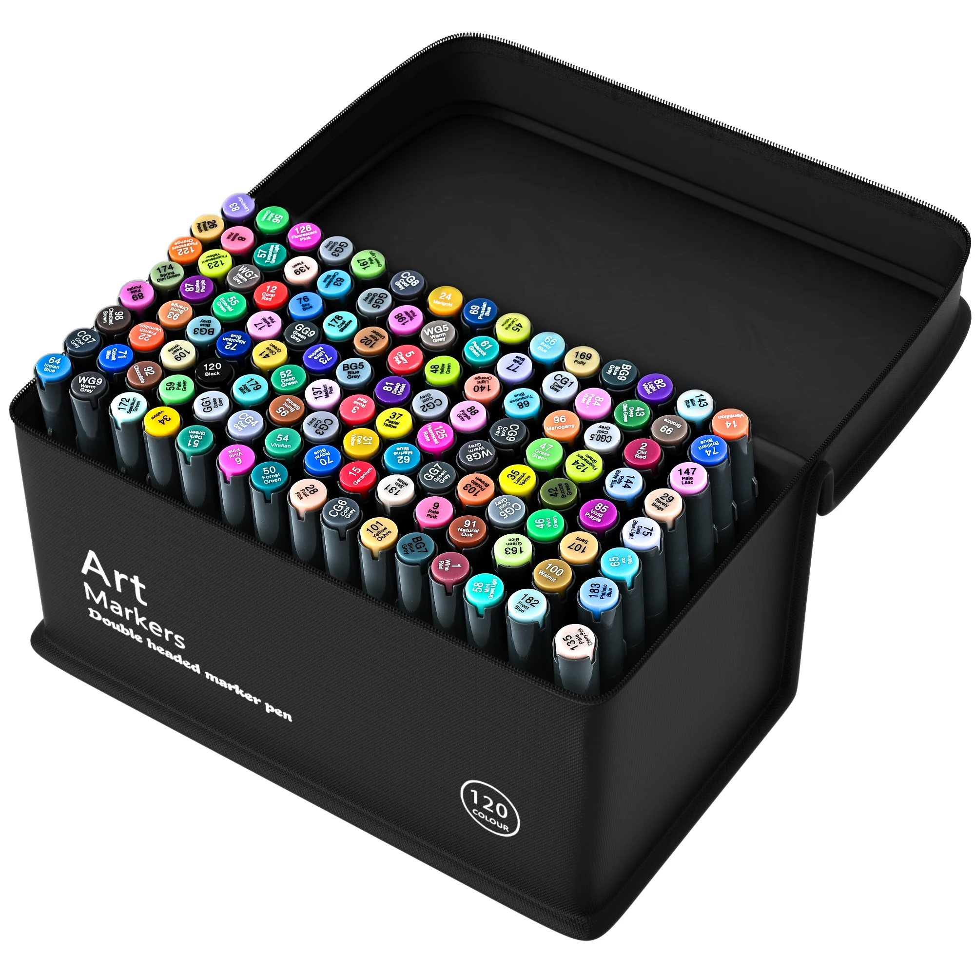 

120/80 Colours Dual Tip Art Markers Sketch Pens Brush & Chisel Permanent Marker Pens With Base & Outline Markers